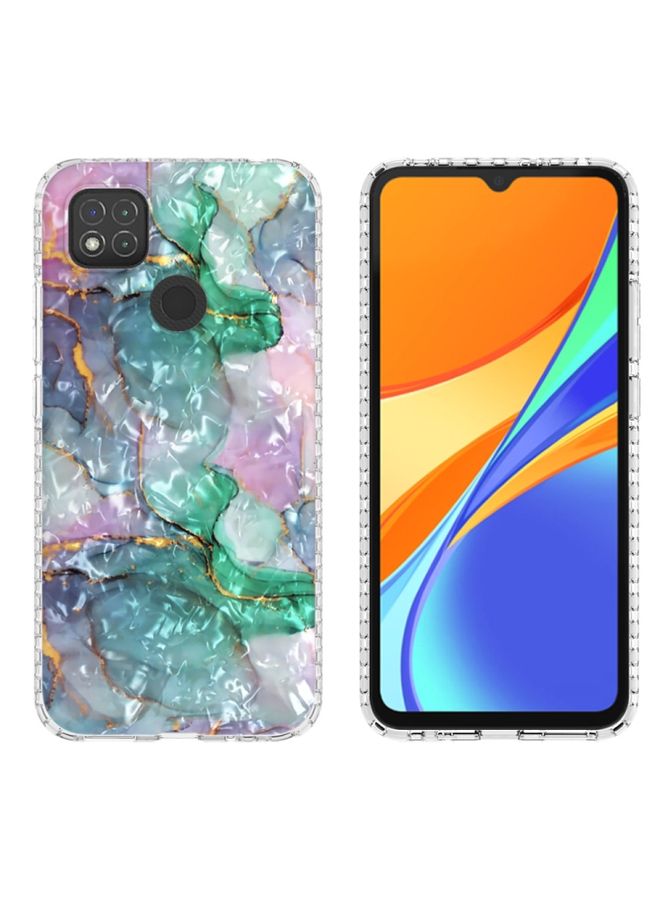 Case Cover For Xiaomi Redmi 9C / Redmi 9 India 2.0mm Airbag Shockproof TPU Phone Case Ink Green Marble