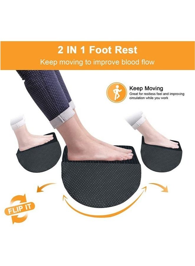 مسند للقدمين تحت المكتب، وسادة مريحة للقدمين من ميموري فوم مع ارتفاعات قابلة للتعديل وغطاء سفلي غير قابل للانزلاق وقابل للغسل، مقعد قدم للمكتب لعلاج آلام الركبة الخلفية - Image 5