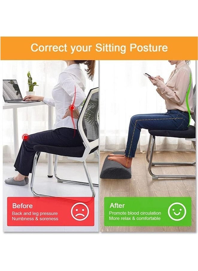 مسند للقدمين تحت المكتب، وسادة مريحة للقدمين من ميموري فوم مع ارتفاعات قابلة للتعديل وغطاء سفلي غير قابل للانزلاق وقابل للغسل، مقعد قدم للمكتب لعلاج آلام الركبة الخلفية - Image 2