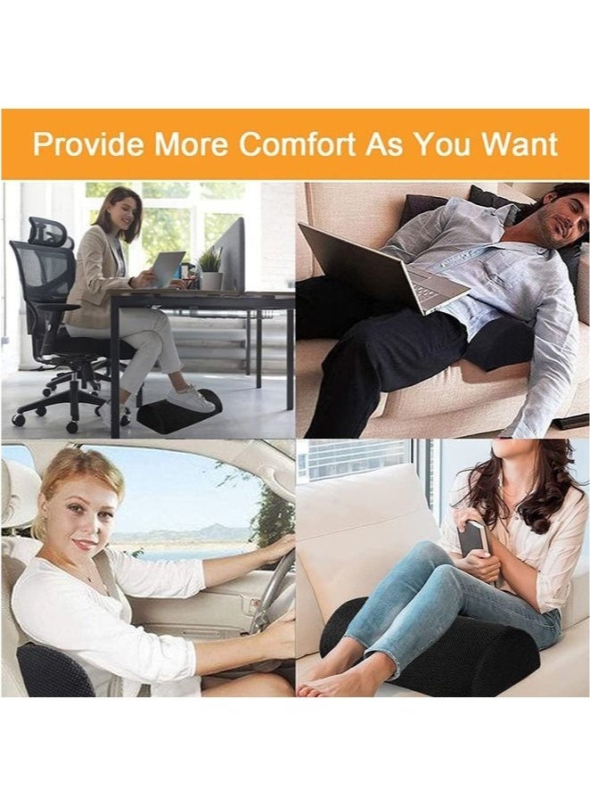 مسند للقدمين تحت المكتب، وسادة مريحة للقدمين من ميموري فوم مع ارتفاعات قابلة للتعديل وغطاء سفلي غير قابل للانزلاق وقابل للغسل، مقعد قدم للمكتب لعلاج آلام الركبة الخلفية - Image 4