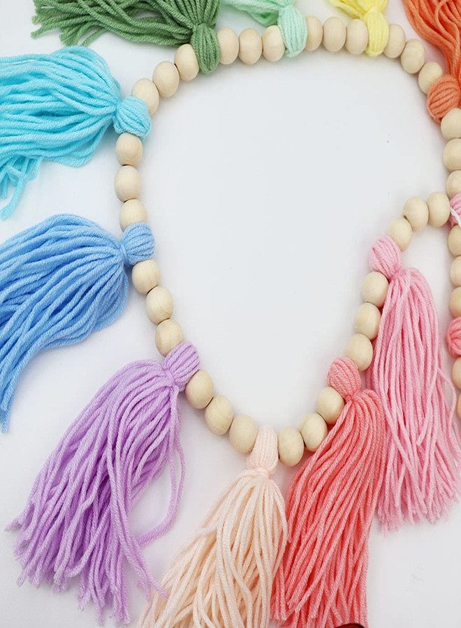 TBACW Boho Tassel Garland - 43 Inch Colorful Wall Decor for Nursery, Kids Room, Home Office Classroom Rainbow Decoration (Pink) - Image 5