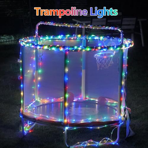 YEGUO Solar Christmas Lights Outdoor Waterproof, 2 Packs Each 33ft 100 LED Rope Lights, 8 Modes Fairy String Lights in Clear Thin Tube for Camping Fence Patio Garden Trampoline Deck(Multicolor) - Image 5