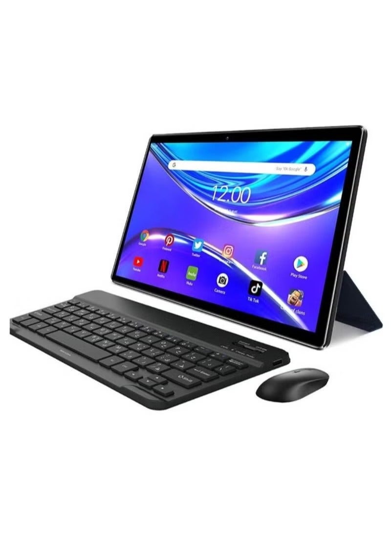 AirTab U25 Pro Android 15 Tablet with Arabic Keyboard, 10.1-Inch FHD Display, 16GB RAM, 1TB Storage, 10000mAh Battery – Fast Performance, Dual SIM, Wi-Fi, Bluetooth, for Study, Work & Entertainment – Black - Image 1