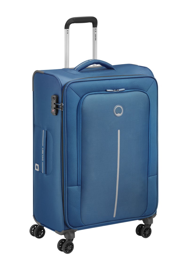 DELSEY Paris Caracas 71cm Softcase 4 Double Wheel Expandable Check-In Luggage Trolley Night Blue - Image 1