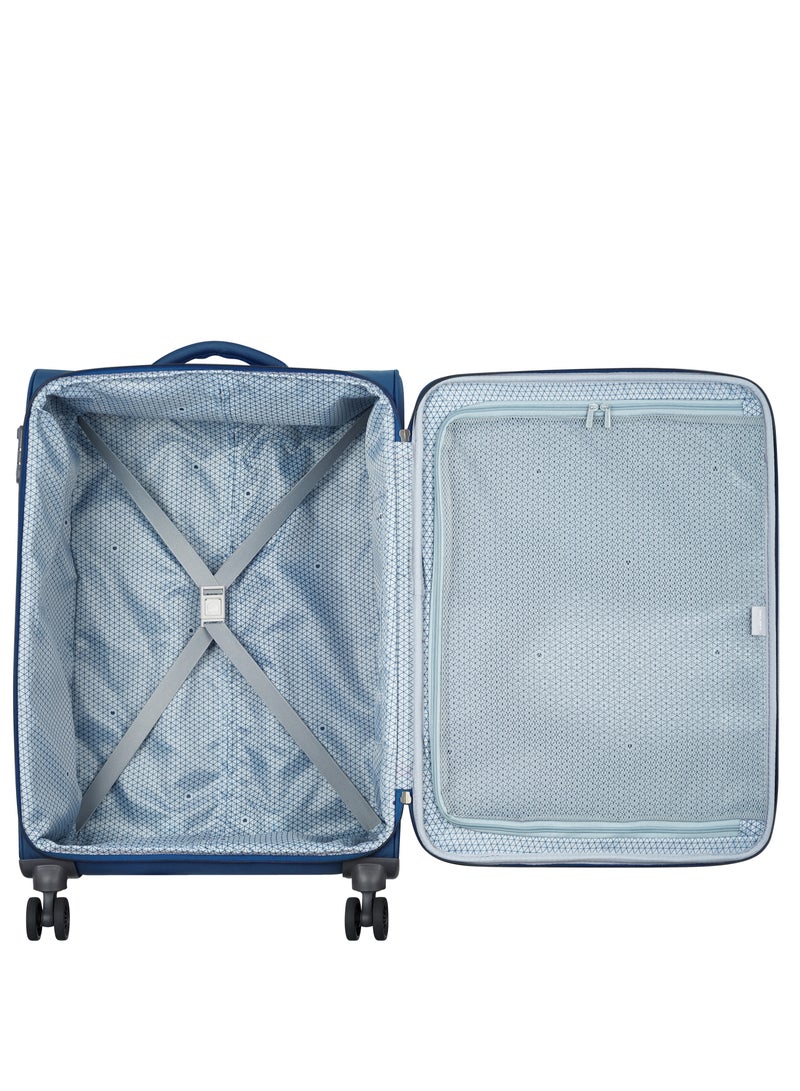 DELSEY Paris Caracas 71cm Softcase 4 Double Wheel Expandable Check-In Luggage Trolley Night Blue - Image 2