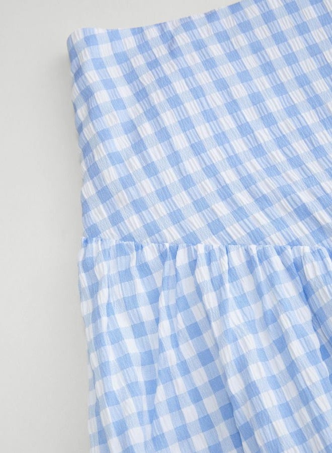 CIDER Gingham Long Skirts for Women Maxi Plaid Skirt A Line High Waist Summer Skirts Casual Trendy 2025, Light Blue, S - Image 2