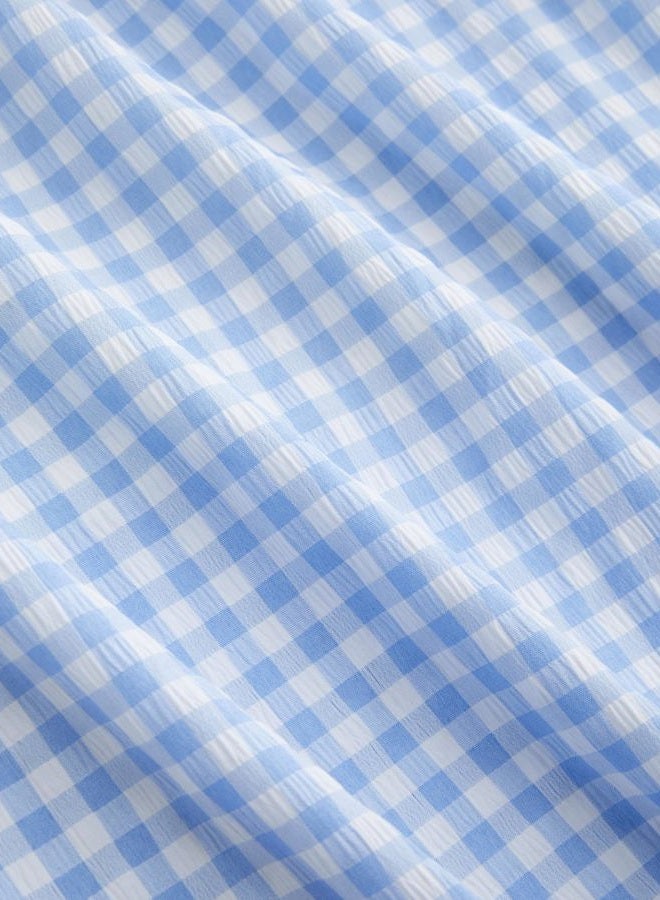 CIDER Gingham Long Skirts for Women Maxi Plaid Skirt A Line High Waist Summer Skirts Casual Trendy 2025, Light Blue, S - Image 3
