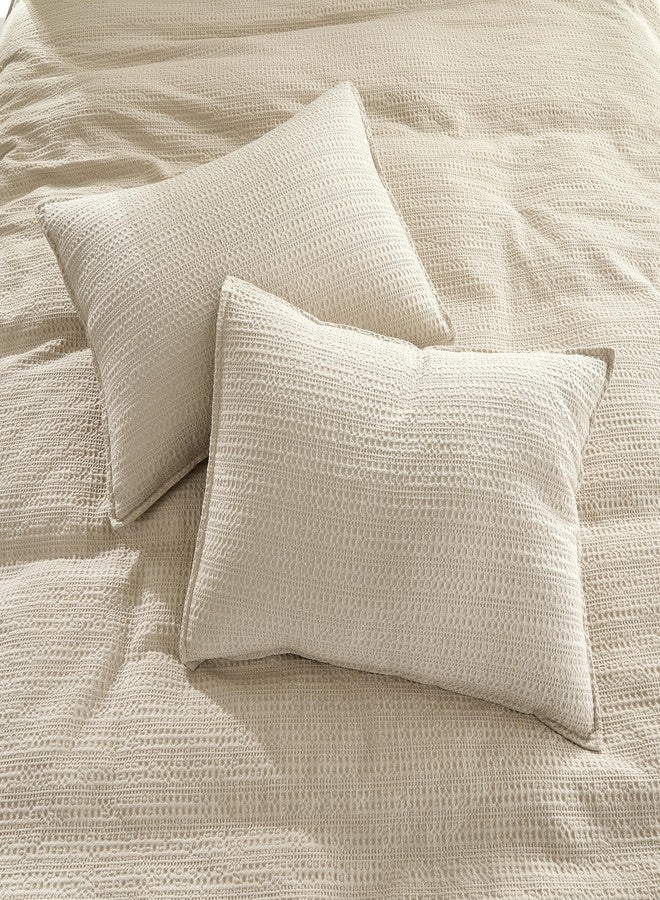 WDCOZY Cotton Duvet Cover Set Beige Queen - Image 3
