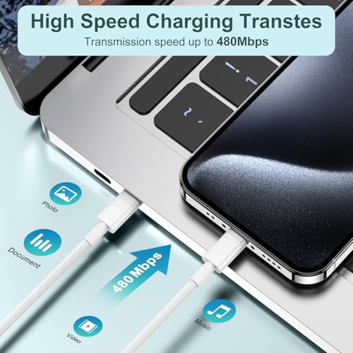 COONCXEN Extra Long USB C to USB C Fast Charging Cable 15ft, Type C to C Charger Cord for Apple iPhone 17 Pro Max/17 Air/16 Pro Max/16/15 Plus/15 Pro Max,MacBook Pro 2021/2020/2019,iPad Pro/Mini,Samsung Galaxy - Image 5