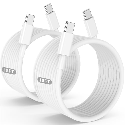 COONCXEN Extra Long USB C to USB C Fast Charging Cable 15ft, Type C to C Charger Cord for Apple iPhone 17 Pro Max/17 Air/16 Pro Max/16/15 Plus/15 Pro Max,MacBook Pro 2021/2020/2019,iPad Pro/Mini,Samsung Galaxy - Image 1