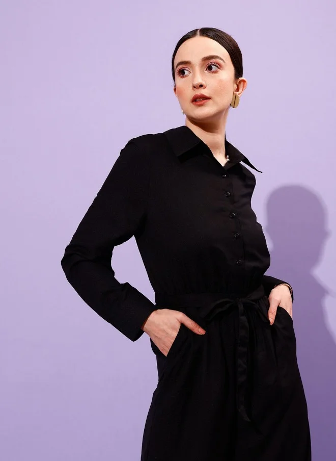 STREET 9 جمبسوت أسود أساسي للنساء