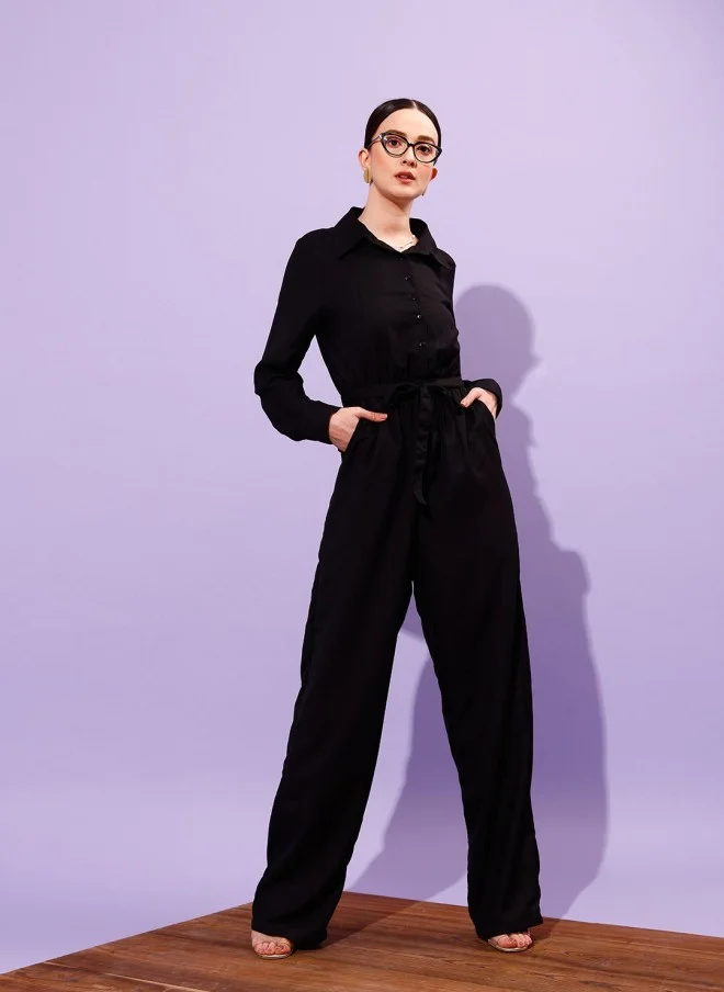 STREET 9  Basic Black Jumpsuit for Women for Women | Best Price UAE