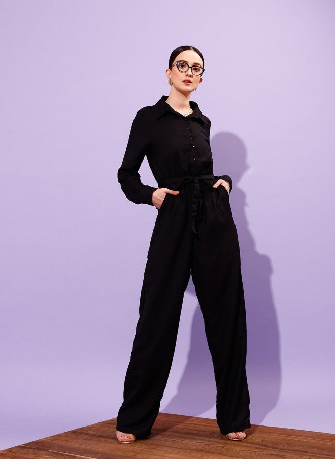 STREET 9 Basic Black Jumpsuit for Women - Image 4
