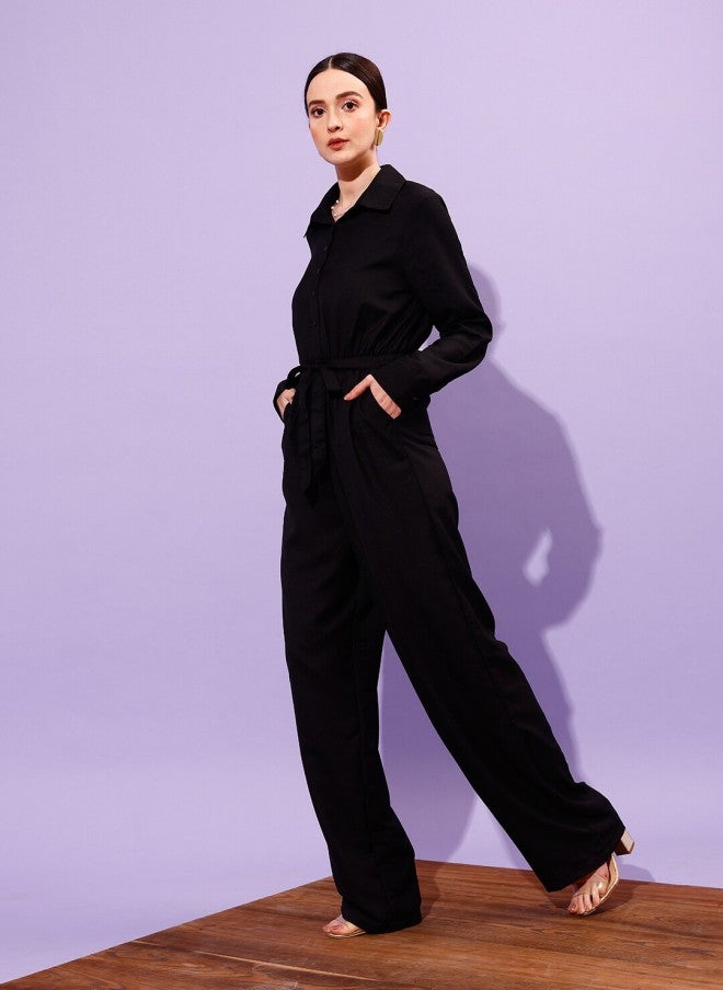 STREET 9 Basic Black Jumpsuit for Women - Image 1