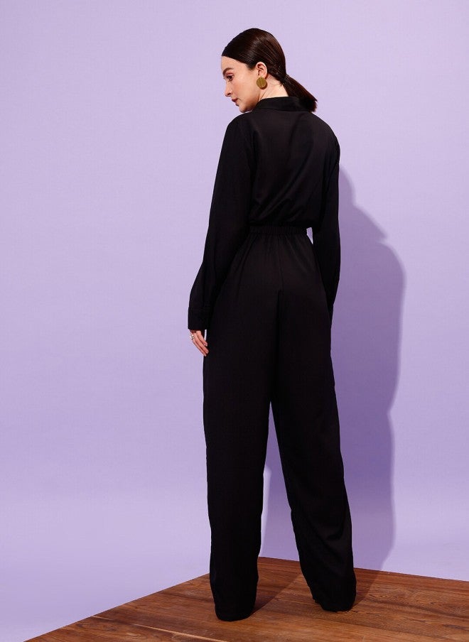 STREET 9 Basic Black Jumpsuit for Women - Image 3