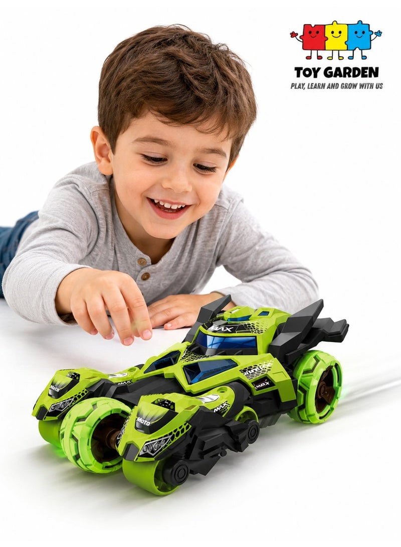 TOY GARDEN 3-in-1 Pull Back Die-Cast Motorcycle & Race Car Launcher Toy – Catapult Vehicle Set for Kids - Image 1