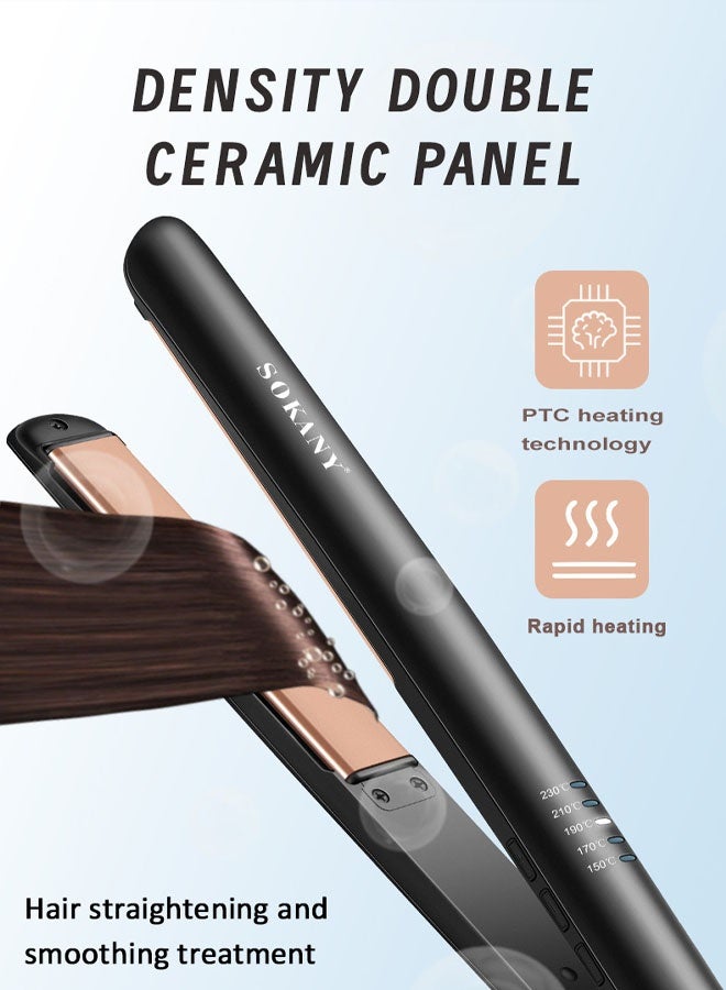 sokany Professional Hair Straightening and Curler 2 in 1 Ceramic Flat Iron with 5 Heat Settings Adjustable Temperature and Heats Up Fast - Image 5