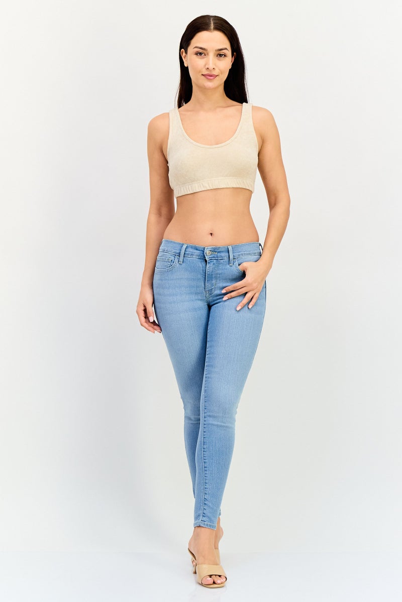 Levi's Women Skinny Fit Washed Stretchable Jeans, Light Blue - Image 4