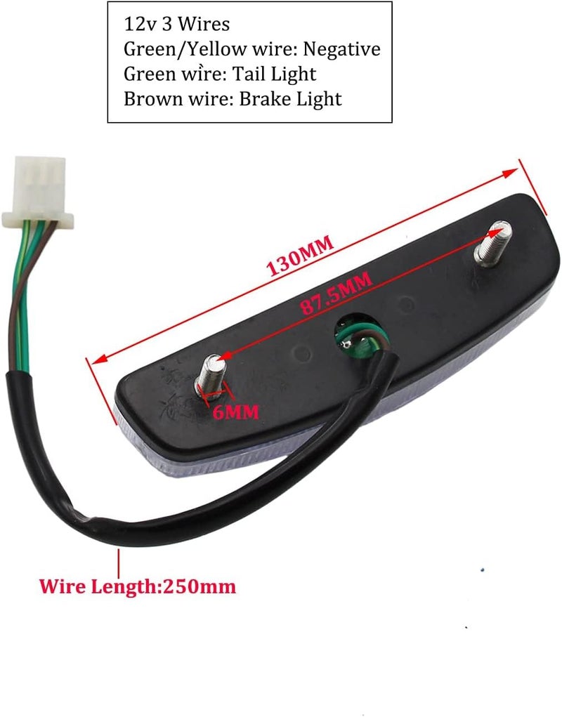 PRO BAT 12V Rear Tail Brake Light Assembly For TaoTao Roketa Coolster SUNL 50cc 70cc 90cc 110cc 125cc Chinese Quad ATV 4 Wheelers - Image 2