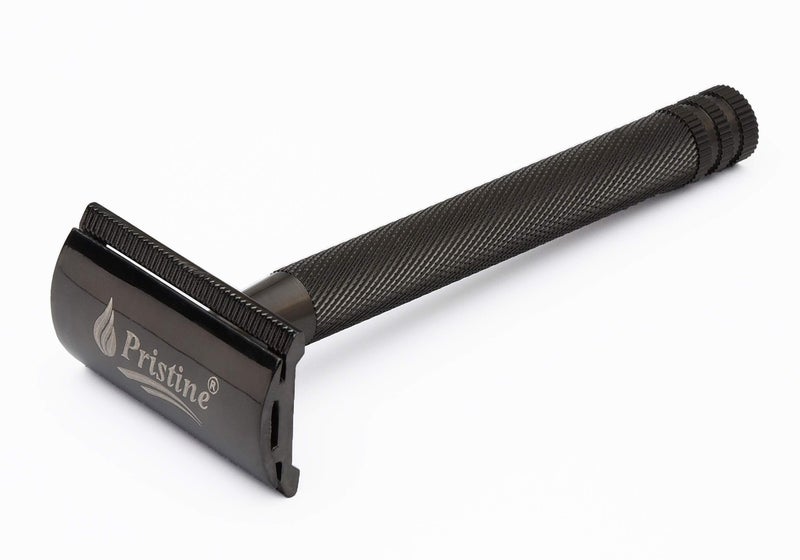 Pristine Shaving Double Edge Safety Razor For Men BLACK PLATING (Close Comb)… - Image 1