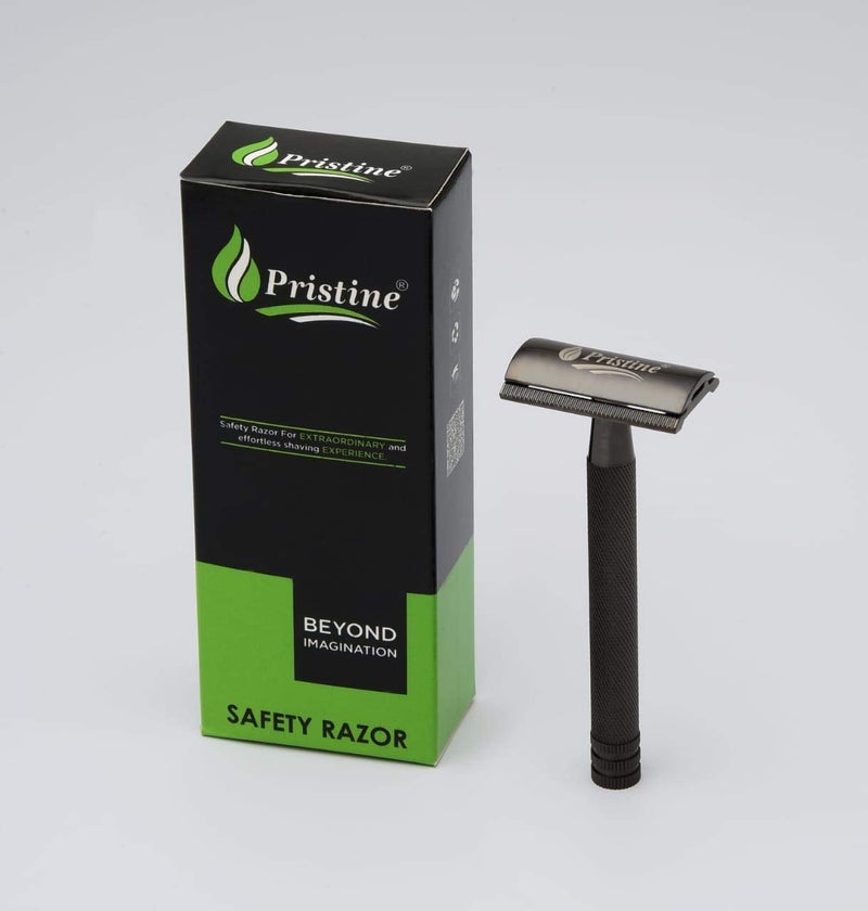 Pristine Shaving Double Edge Safety Razor For Men BLACK PLATING (Close Comb)… - Image 3