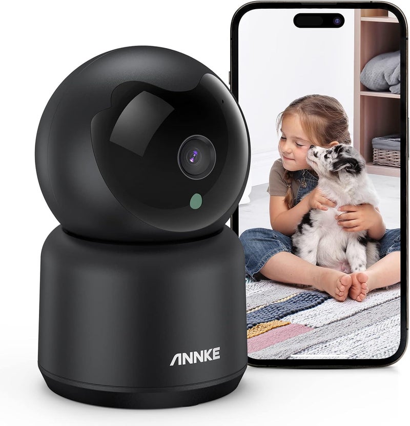 ANNKE 2K Indoor Security Camera Wireless, 360°Pan/Tilt Baby & Pet Monitor Wifi Camera for Home with Two-Way Audio, Night Vision, Smart Human Motion Detection, Cloud/SD Storage, Works with Alexa, Black - Image 1