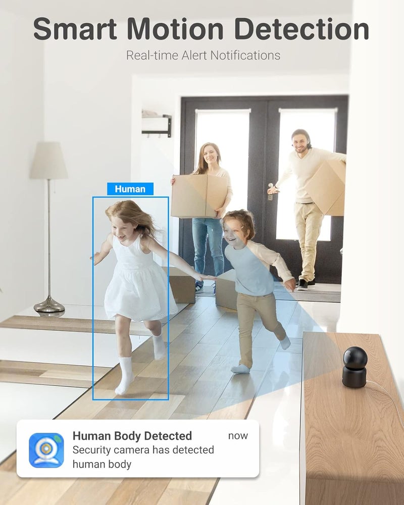 ANNKE 2K Indoor Security Camera Wireless, 360°Pan/Tilt Baby & Pet Monitor Wifi Camera for Home with Two-Way Audio, Night Vision, Smart Human Motion Detection, Cloud/SD Storage, Works with Alexa, Black - Image 5