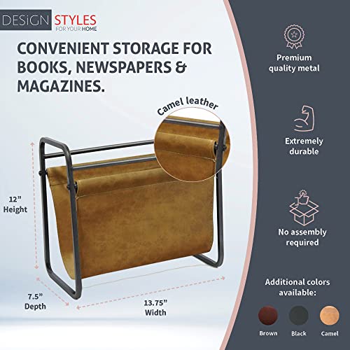 Designstyles Desktop Magazine Holder – Free Standing Floor, Desk and Table Top Storage and Display Stand - Books, Newspapers, Files, Folders – Decorative Design for Home or Office - Image 3