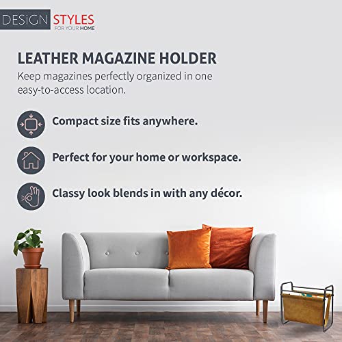 Designstyles Desktop Magazine Holder – Free Standing Floor, Desk and Table Top Storage and Display Stand - Books, Newspapers, Files, Folders – Decorative Design for Home or Office - Image 2