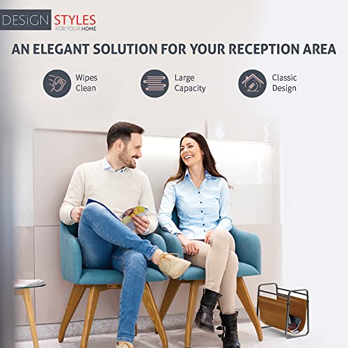 Designstyles Desktop Magazine Holder – Free Standing Floor, Desk and Table Top Storage and Display Stand - Books, Newspapers, Files, Folders – Decorative Design for Home or Office - Image 4