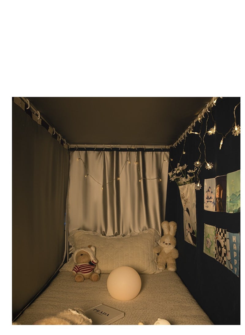 Y&D Bed Canopy Tents Curtain Blackout Curtain Single Bed Tent Curtain Student Shading Cloth Bed Canopy Mosquito Net Student Sleep Privacy Protection  - Image 2
