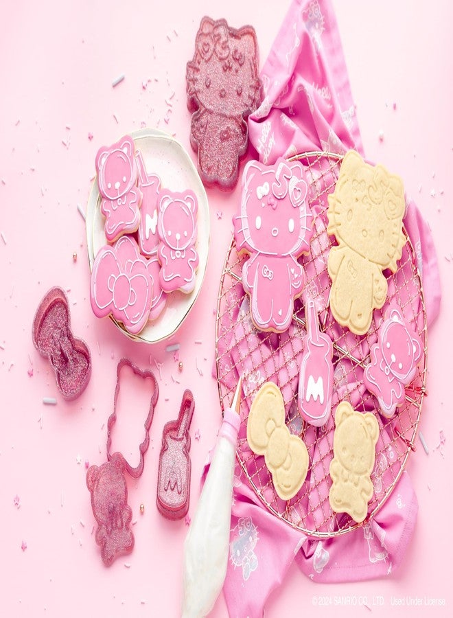 Handstand Kitchen Hello Kitty Commemorative 50th Anniversary Cookie Baking Set with Cookie Stamps and Frosting Bag - Image 4