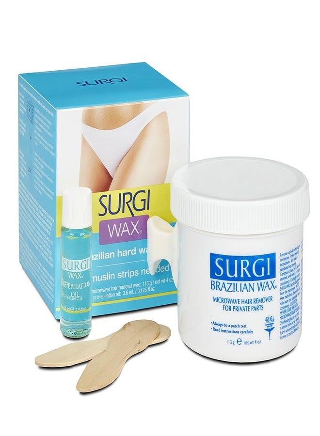 Surgiwax SURGI WAX Brazilian Hard Wax Kit 4oz, Waxing Kit for Hair Removal with pre-elipation Oil (82563) - Image 3