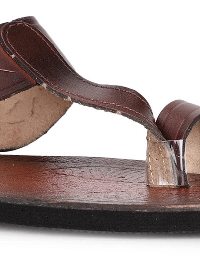 Bata Men's JUBILEE Toe Ring Slippers (8763982_TAN_7 UK) - Image 5