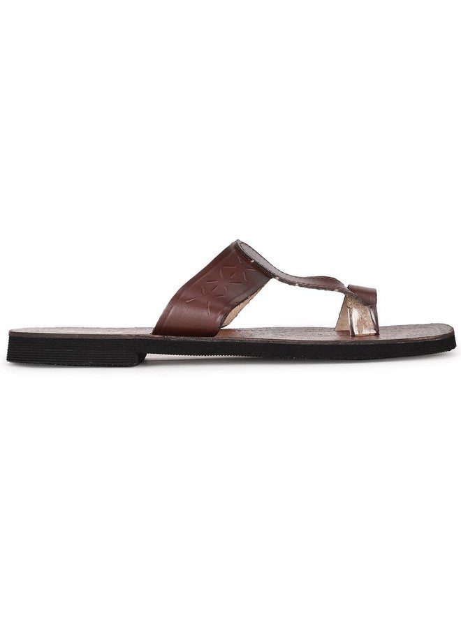 Bata Men's JUBILEE Toe Ring Slippers (8763982_TAN_7 UK) - Image 2