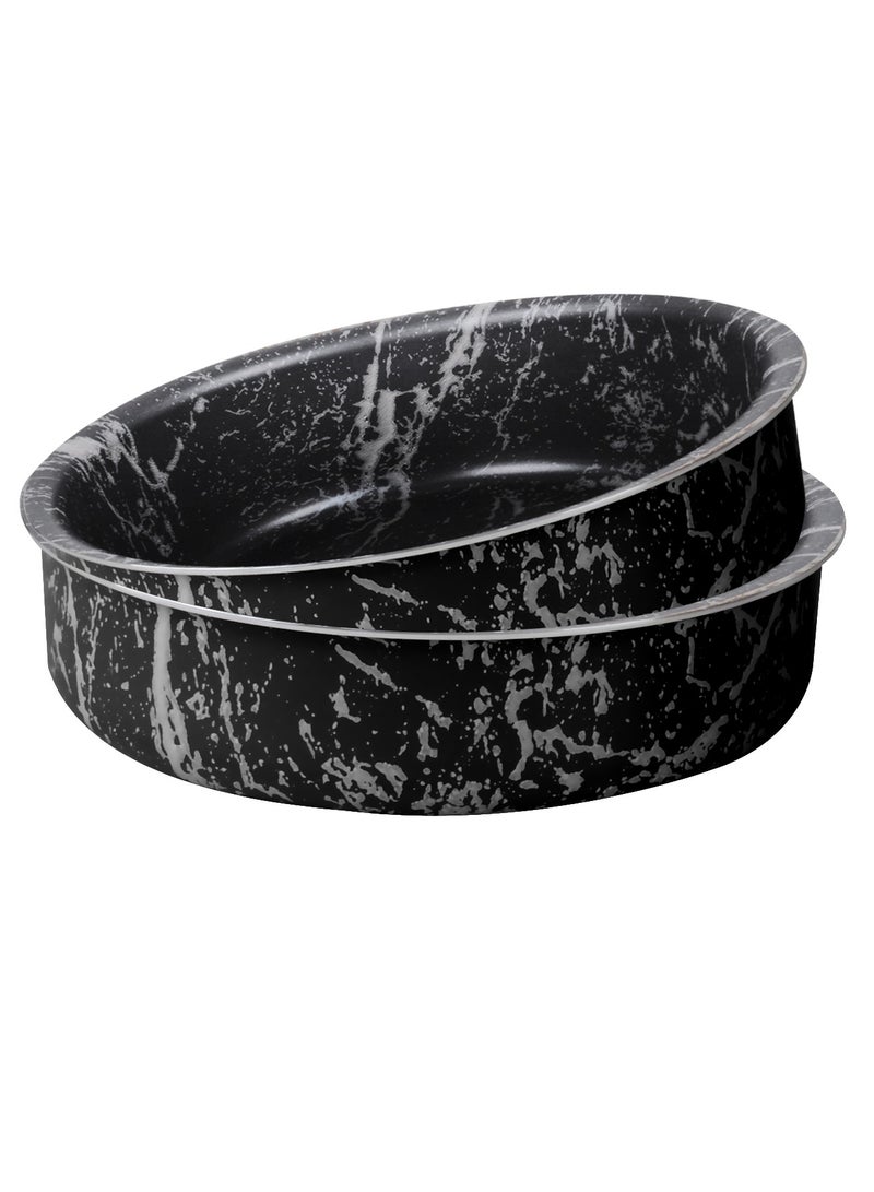 Grande Grandi Cook Marble Round Oven tray 22-24 Marbel Black