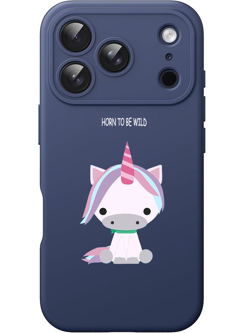 Theodor Protective Slim Fit Case Liquid Silicone Cover with Full Body Protection Anti-Scratch Shockproof Case For Apple iPhone 17 Pro Max (Blue) born-to-be-wild - Image 1