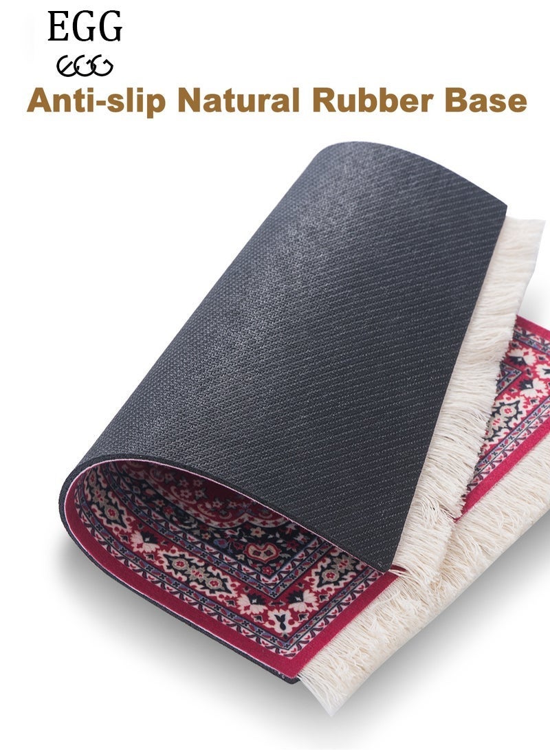 إج حصيرة القهوة حصيرة فنجان القهوة كوب القهوة حصيرة طاولة ماوس وسادة مطاطية مستطيلة  سم أحمر23x18x0.5 - Image 2