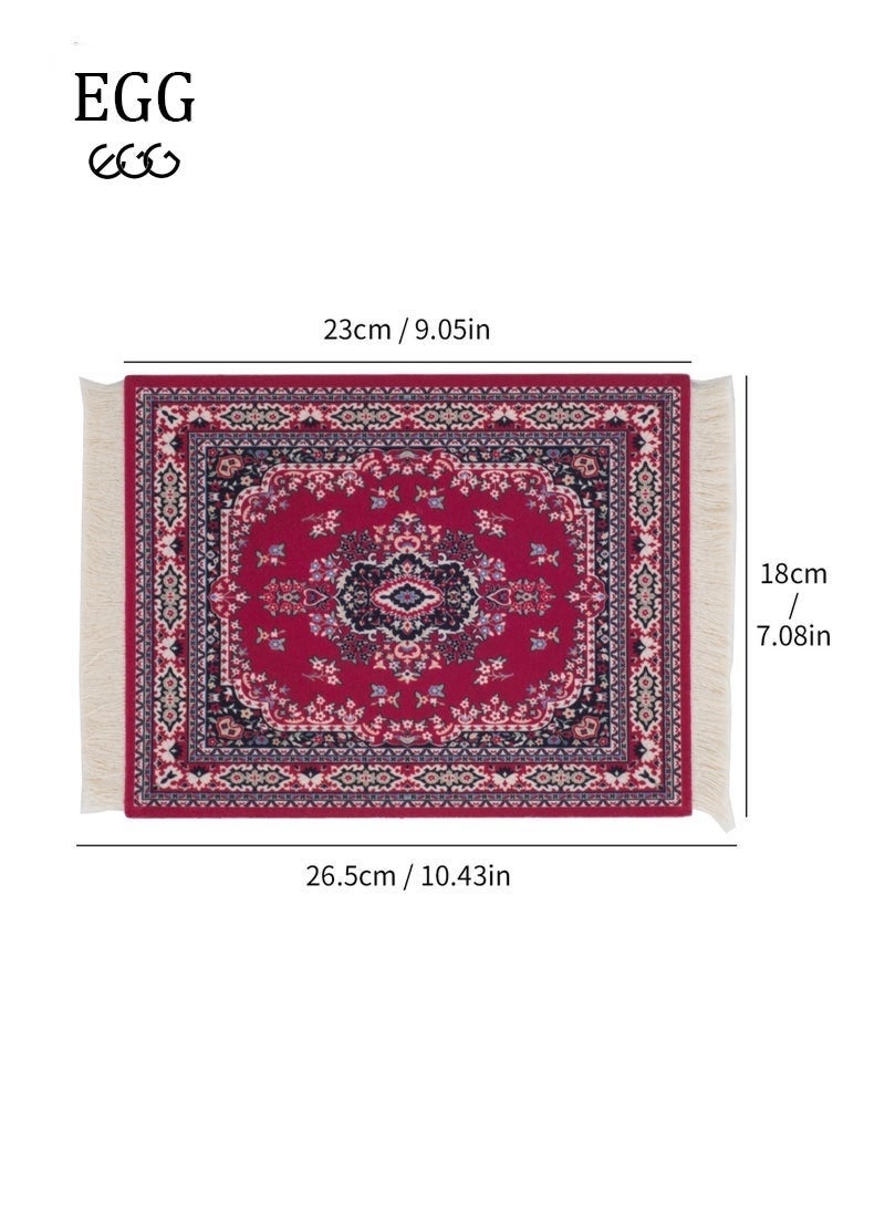 إج حصيرة القهوة حصيرة فنجان القهوة كوب القهوة حصيرة طاولة ماوس وسادة مطاطية مستطيلة  سم أحمر23x18x0.5 - Image 4