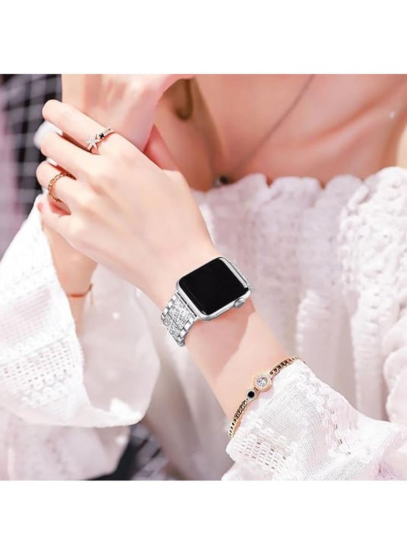 Y&D For Apple Watch 42/44/45/49mm Full Diamond Zinc Alloy Strap - Image 4