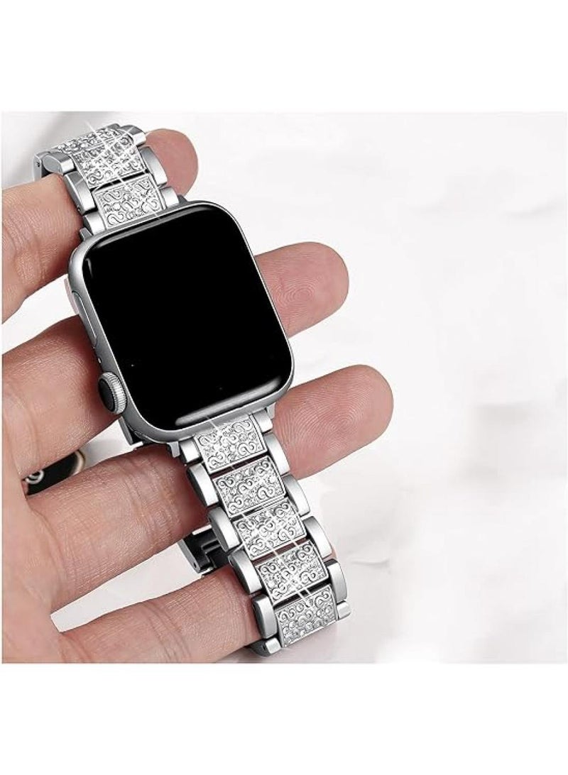 Y&D For Apple Watch 42/44/45/49mm Full Diamond Zinc Alloy Strap - Image 3