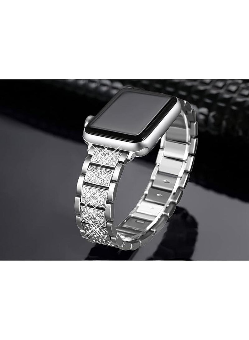 Y&D For Apple Watch 42/44/45/49mm Full Diamond Zinc Alloy Strap - Image 5
