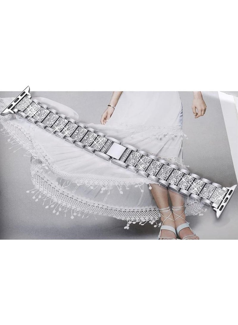 Y&D For Apple Watch 42/44/45/49mm Full Diamond Zinc Alloy Strap - Image 2