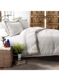 erorex Comforter Farmhouse Stripe Full Queen Grey  - Image 4