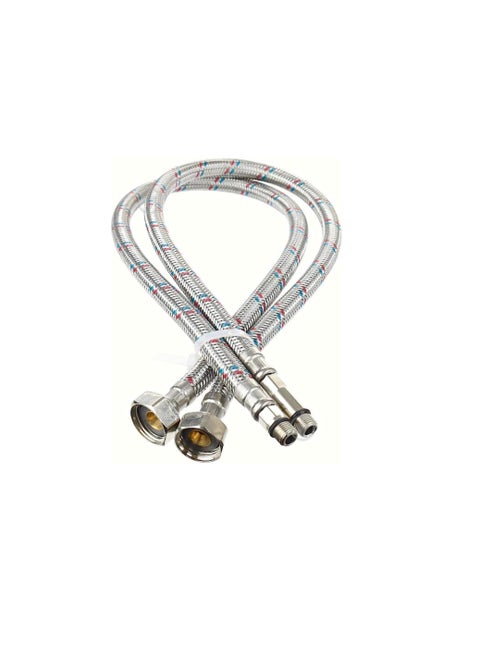 Tap Connector Flexi Pipes 2 Pcs Single head Hose high pressure Explosion proof Single hole Hot and Cold Water suitable For Sink Faucet Pointed Water Inlet 45 CM