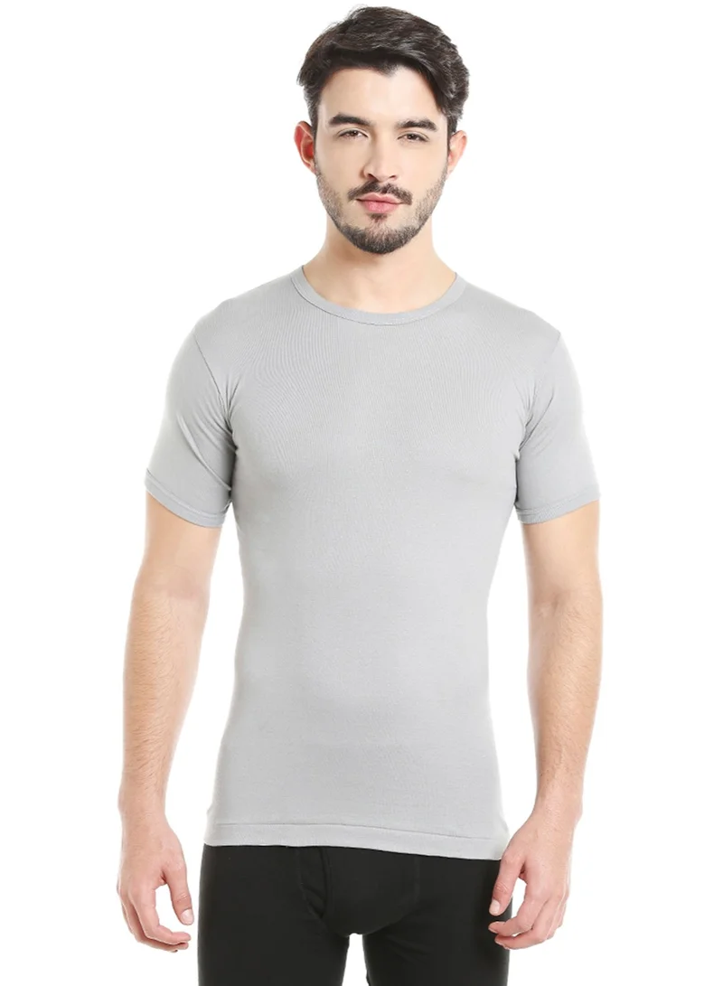 BYC MEN'S ROUND NECK COTTON UNDERSHIRT (PACK OF 3) - GREY
