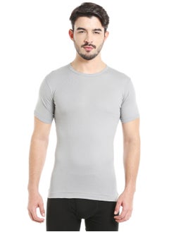 BYC MEN'S ROUND NECK COTTON UNDERSHIRT (PACK OF 3) - GREY  - Image 3