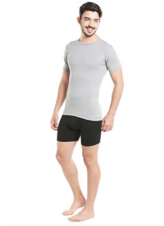 BYC MEN'S ROUND NECK COTTON UNDERSHIRT (PACK OF 3) - GREY  - Image 4