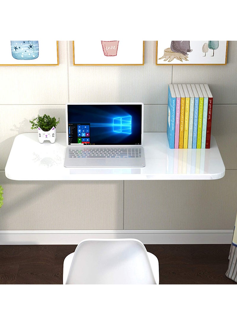 Wood Invisible Folding Wall-Mounted Table, Multi-Function Floating Workstation Computer Desk, Space Saving Hanging Table For Study, Kitchen & Dining Desk ,40*60CM