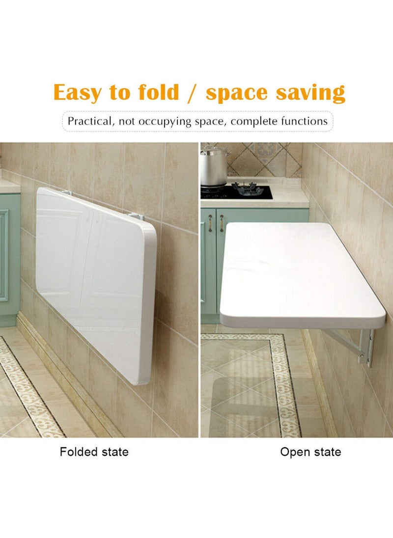 Wood Invisible Folding Wall-Mounted Table, Multi-Function Floating Workstation Computer Desk, Space Saving Hanging Table For Study, Kitchen & Dining Desk ,40*60CM